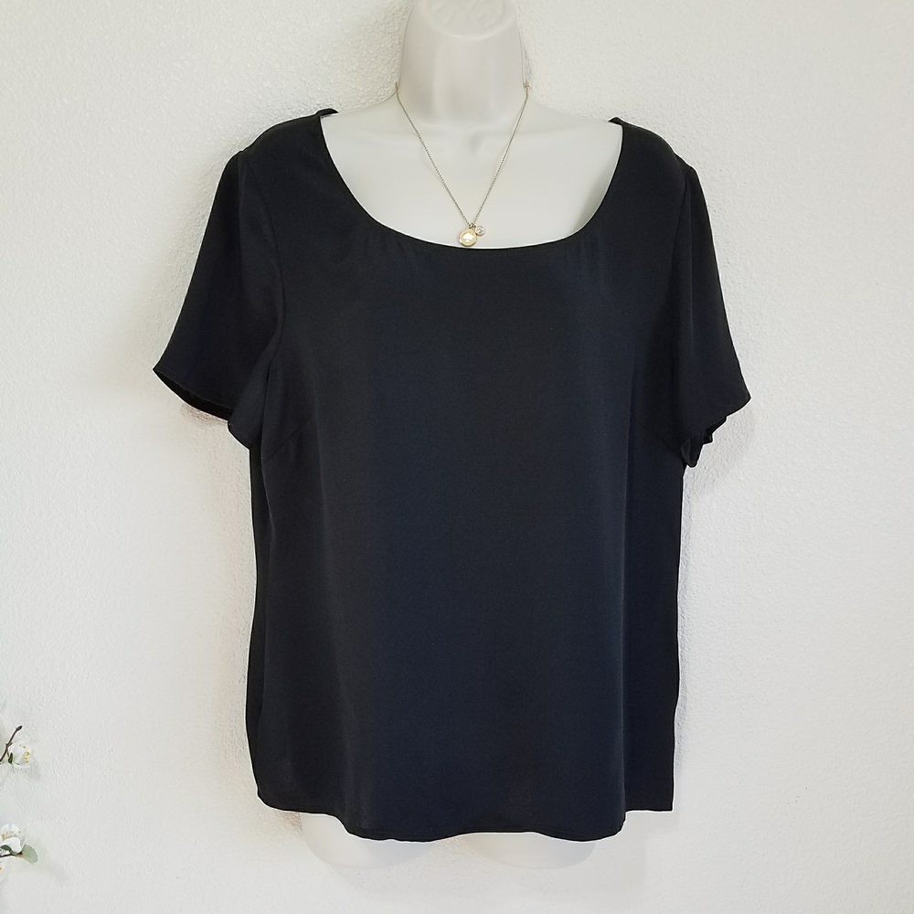 St. John Silk Blend Black Blouse